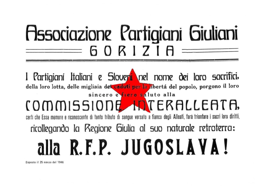 partigiani giuliani, Jugoslavia, italia
