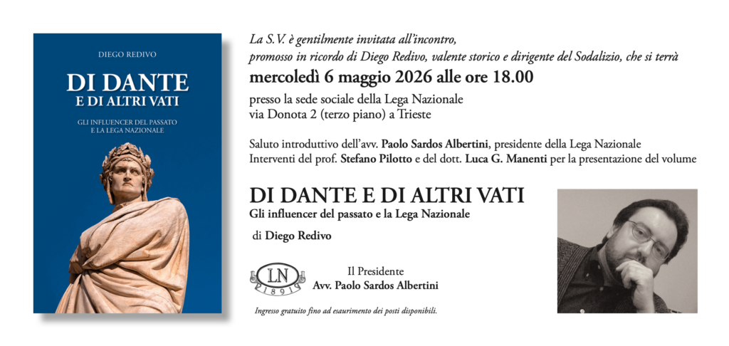 Diego redivo, di dante e di altri vati, lega nazionale, trieste